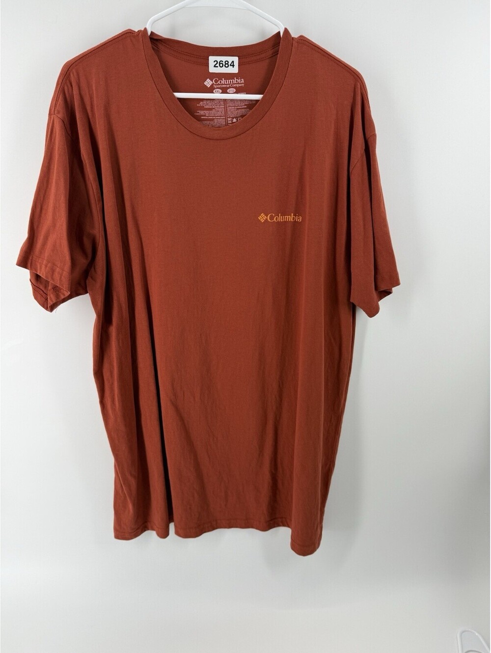 Columbia Short Sleeve Shirt Mens Size 2X Orange Tee